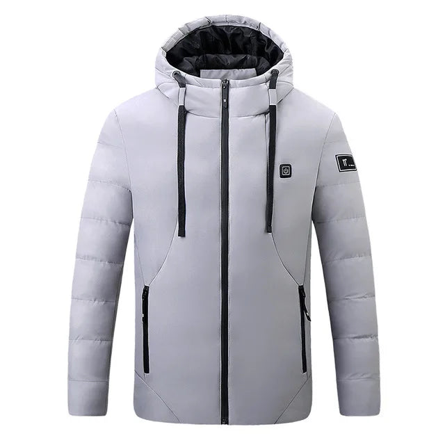 4 Areas Heated Jackets Men Women USB Single Control Smart Heating Cotton Clothing Heated Vest Constant Temperature Hooded Jacket