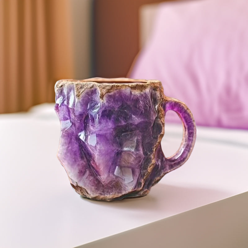 Healing & Spiritual Gifts: New Multi-Color Natural Mineral Crystal Mug. Colorful Crystal Christmas Mug for Coffee, Perfect for Festival.