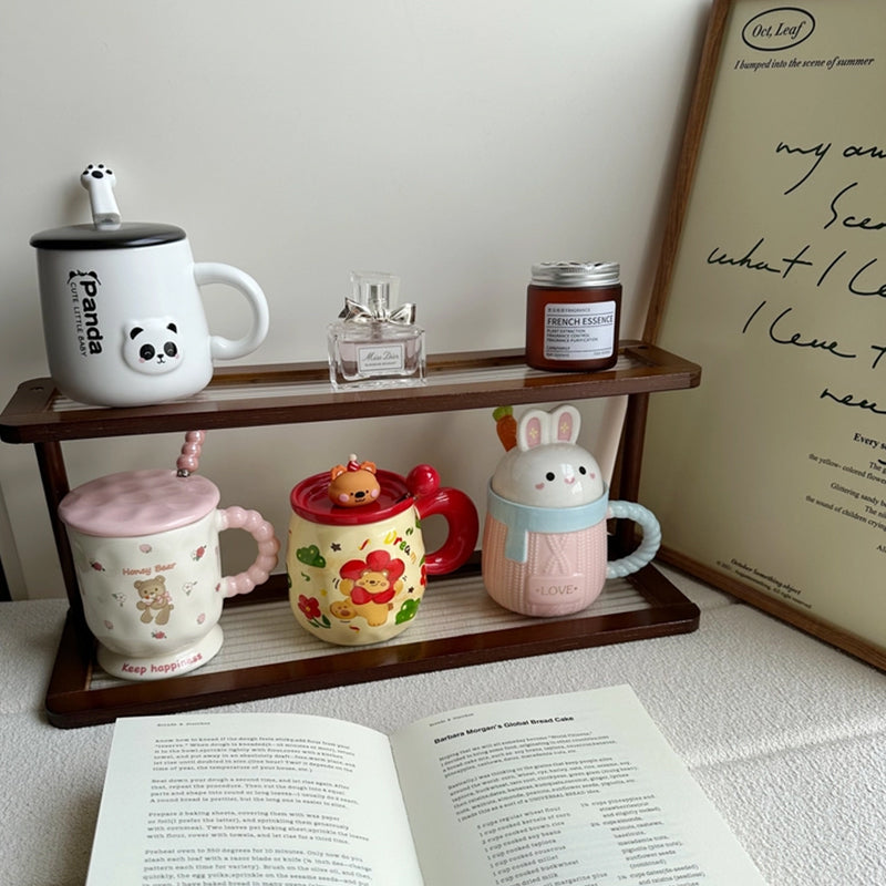 2-Tier Bamboo Spice & Cosmetic Organizer with Acrylic Base, Countertop Storage for Small Spaces