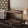 2-Tier Bamboo Spice & Cosmetic Organizer with Acrylic Base, Countertop Storage for Small Spaces