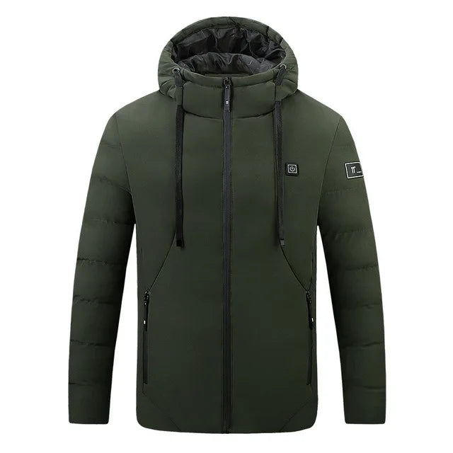 4 Areas Heated Jackets Men Women USB Single Control Smart Heating Cotton Clothing Heated Vest Constant Temperature Hooded Jacket