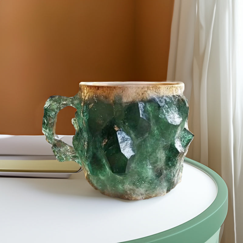 Healing & Spiritual Gifts: New Multi-Color Natural Mineral Crystal Mug. Colorful Crystal Christmas Mug for Coffee, Perfect for Festival.